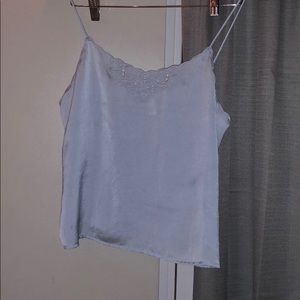 Blue silk tank from Tilly’s